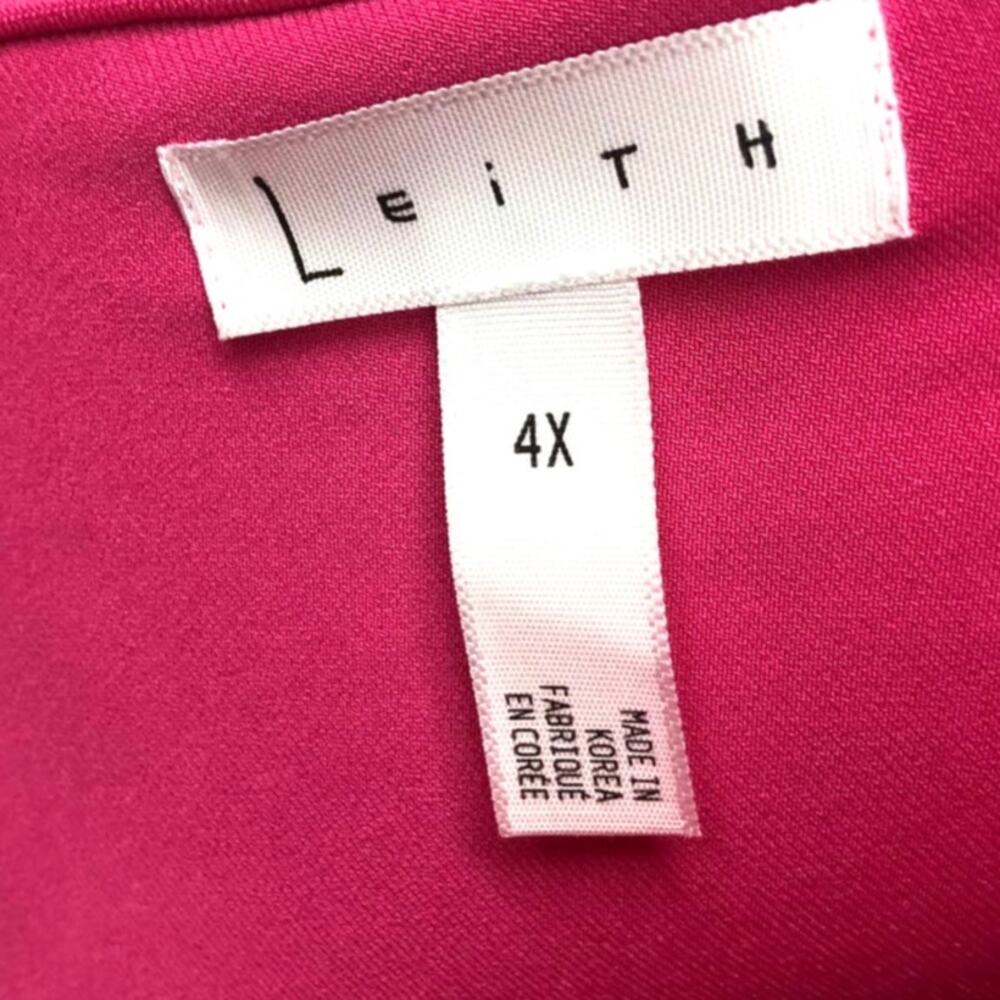 Hot Pink Magenta Bodysuit Ruffle Flutter Sleeve Thong  Women's 1X 2X 4X - Picture 6 of 7